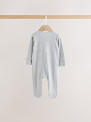 Grey Winter Animals Two Way Zip Sleepsuits 4 Pack - Image 8 of 15