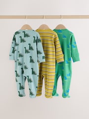Green Dinosaur Baby Sleepsuits 3 Pack (0mths-2yrs) - Image 10 of 15
