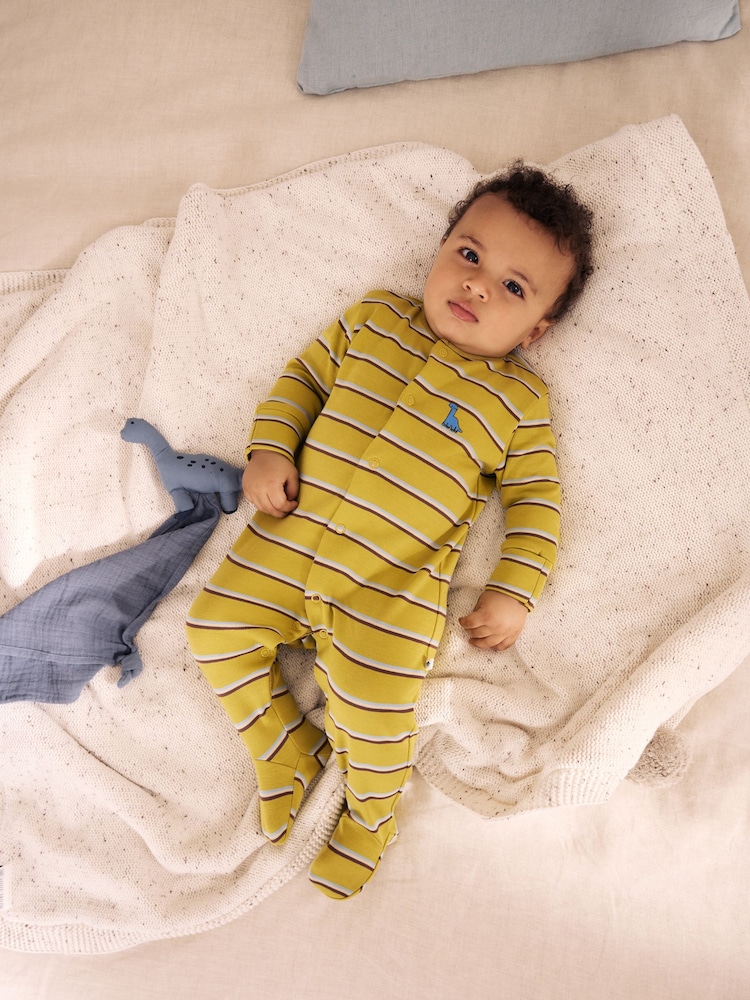 Green Dinosaur Baby Sleepsuits 3 Pack (0mths-2yrs) - Image 2 of 15