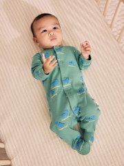 Green Dinosaur Baby Sleepsuits 3 Pack (0mths-2yrs) - Image 4 of 15