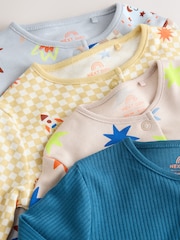 Navy/Yellow Space Two Way Zip Sleepsuits 4 Pack (0mths-3yrs) - Image 12 of 14