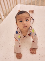 Navy/Yellow Space Two Way Zip Sleepsuits 4 Pack (0mths-3yrs) - Image 2 of 14