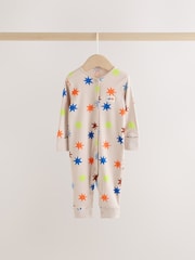 Navy/Yellow Space Two Way Zip Sleepsuits 4 Pack (0mths-3yrs) - Image 8 of 14