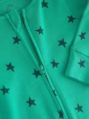 Blue/Green Two Way Zip Baby Sleepsuits 5 Pack (0-2yrs) - Image 10 of 12