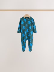Blue/Green Two Way Zip Baby Sleepsuits 5 Pack (0-2yrs) - Image 3 of 12