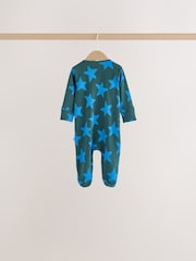 Blue/Green Two Way Zip Baby Sleepsuits 5 Pack (0-2yrs) - Image 4 of 12