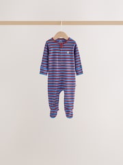 Blue/Green Two Way Zip Baby Sleepsuits 5 Pack (0-2yrs) - Image 5 of 12