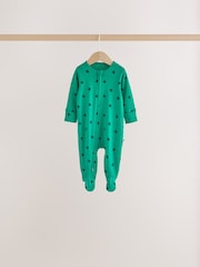 Blue/Green Two Way Zip Baby Sleepsuits 5 Pack (0-2yrs) - Image 6 of 12