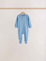Blue/Green Two Way Zip Baby Sleepsuits 5 Pack (0-2yrs) - Image 7 of 12