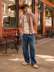 Mid Blue Baggy Fit Elasticated Waist Drawstring Jeans - Image 1 of 9