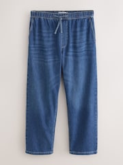 Mid Blue Baggy Fit Elasticated Waist Drawstring Jeans - Image 7 of 9
