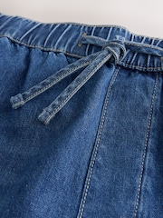 Mid Blue Baggy Fit Elasticated Waist Drawstring Jeans - Image 8 of 9