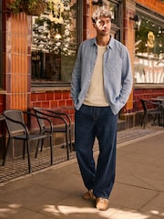 Dark Blue Baggy Fit Elasticated Waist Drawstring Jeans - Image 1 of 12