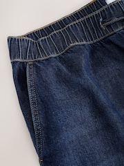 Dark Blue Baggy Fit Elasticated Waist Drawstring Jeans - Image 10 of 12