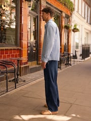 Dark Blue Baggy Fit Elasticated Waist Drawstring Jeans - Image 3 of 12