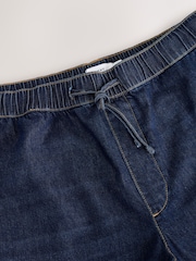 Dark Blue Baggy Fit Elasticated Waist Drawstring Jeans - Image 9 of 12