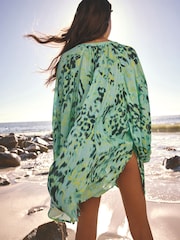 Aqua Animal Voluminous Beach Shirt - Image 3 of 4