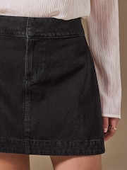 Black Denim Mini Skirt - Image 5 of 8