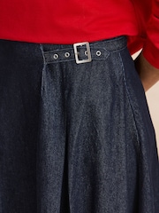 Indigo Blue Pleated Denim Kilt Skirt - Image 5 of 5