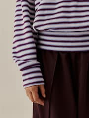 Ecru Stripe Cosy Rib Fitted Waist Top (3-16yrs) - Image 4 of 8
