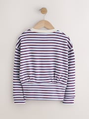 Ecru Stripe Cosy Rib Fitted Waist Top (3-16yrs) - Image 6 of 8