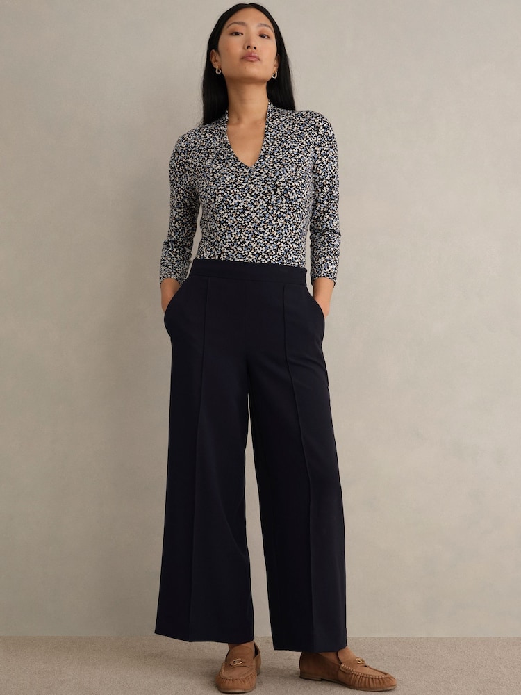 Hobbs Blue Eva Crop Trousers - Image 1 of 4 Hobbs Blue Eva Crop Trousers - Image 1 of 4