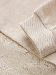 Oatmeal Cosy Rib Lace Hem Sweatshirt (3-16yrs) - Image 8 of 8
