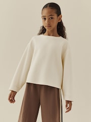 Ecru Long Sleeve Soft Waffle Top (3-16yrs) - Image 1 of 8