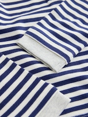 Navy Stripe Long Sleeve Ribbed Henley Top (3-16yrs) - Image 7 of 8