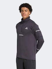 adidas Black Adi365 Running Climawarm+ Half-Zip Sweat Top - Image 1 of 6