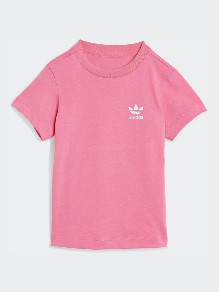 adidas Originals Pink Cycling Top and Shirt Set - Image 2 of 7