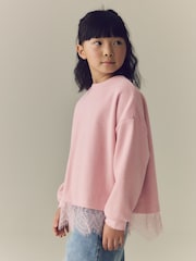 Pink Cosy Rib Lace Hem Sweatshirt (3-16yrs) - Image 3 of 9