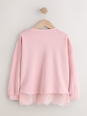 Pink Cosy Rib Lace Hem Sweatshirt (3-16yrs) - Image 7 of 9