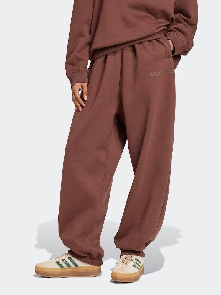 adidas Originals Brown Essentials Linear Oversized Joggers - Image 1 of 6