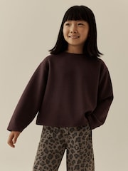 Chocolate Brown Long Sleeve Soft Waffle Top (3-16yrs) - Image 1 of 8