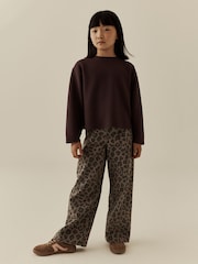 Chocolate Brown Long Sleeve Soft Waffle Top (3-16yrs) - Image 2 of 8