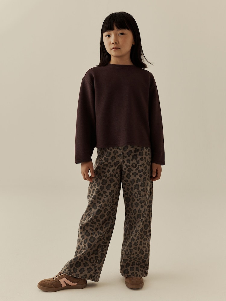 Chocolate Brown Long Sleeve Soft Waffle Top (3-16yrs) - Image 2 of 8 Chocolate Brown Long Sleeve Soft Waffle Top (3-16yrs) - Image 2 of 8