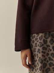Chocolate Brown Long Sleeve Soft Waffle Top (3-16yrs) - Image 4 of 8