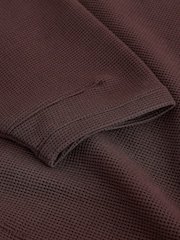 Chocolate Brown Long Sleeve Soft Waffle Top (3-16yrs) - Image 7 of 8