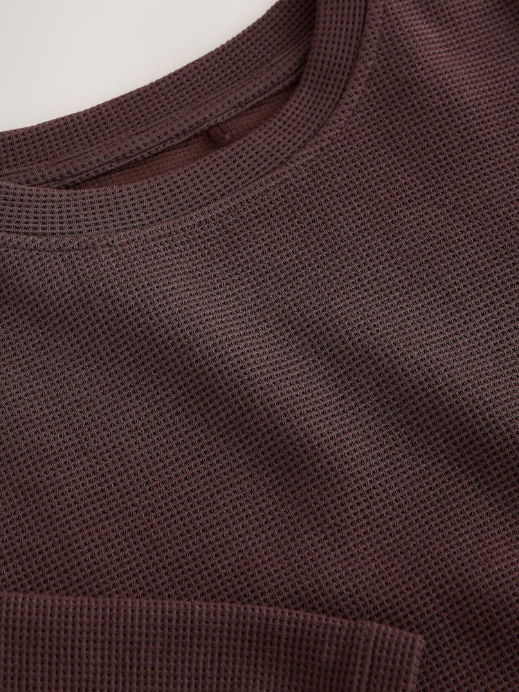 Chocolate Brown Long Sleeve Soft Waffle Top (3-16yrs) - Image 8 of 8 Chocolate Brown Long Sleeve Soft Waffle Top (3-16yrs) - Image 8 of 8