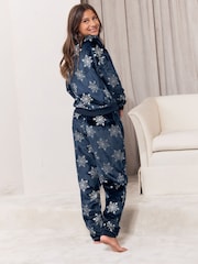 Lipsy Soft Touch Snowflake Christmas Twosie Pyjamas (5-16yrs) - Image 5 de 5