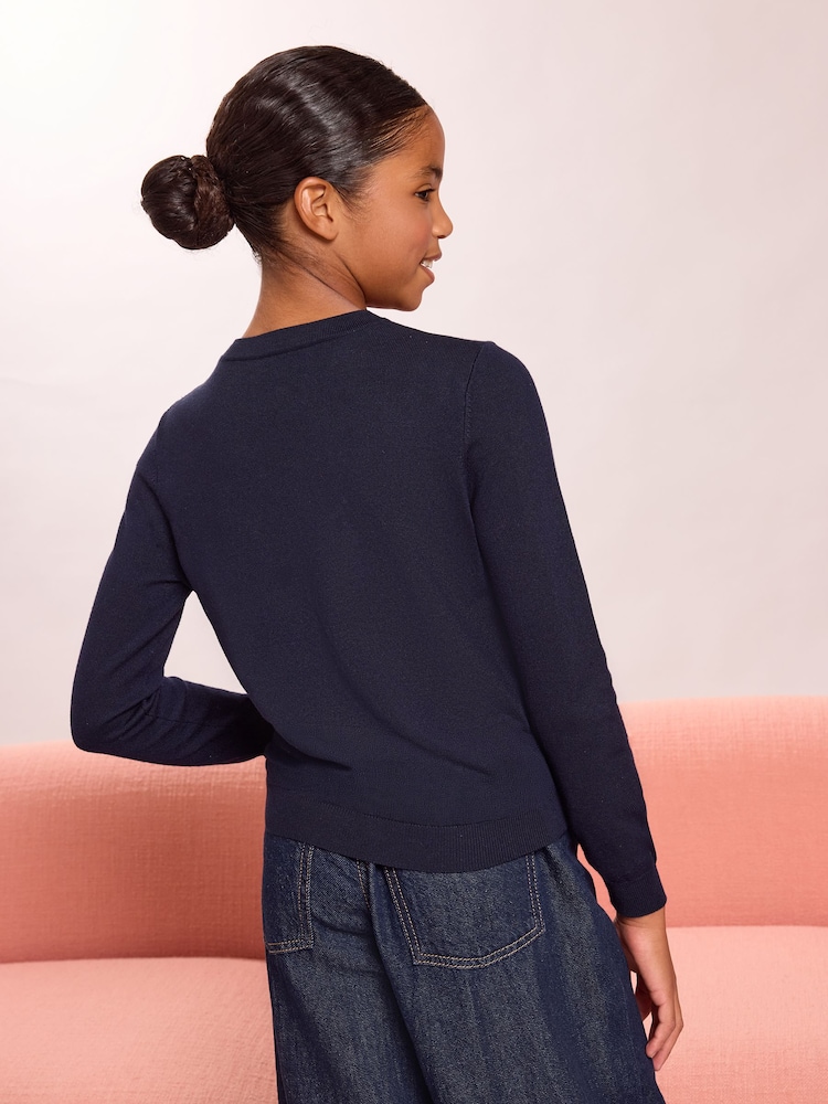 Темно-синий с белым медведем - Lipsy Fine Gauge Knit Christmas Jumper (5-16yrs) - Изображение 5 5
