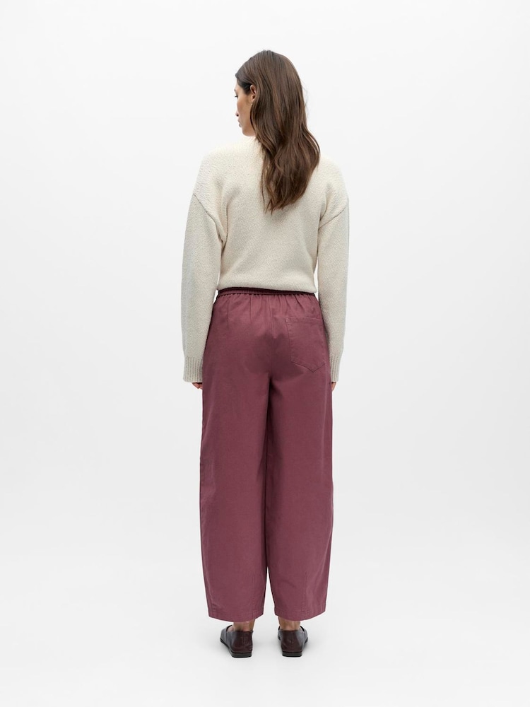 OBJECT Cotton Tie Waist Loose Trousers - Imaginea 2 din 5