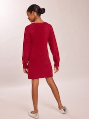 Burgundska Crveno Mašna - Lipsy Fluffy Knit Christmas Jumper Dress (5-16yrs) - Slika 5 od 5