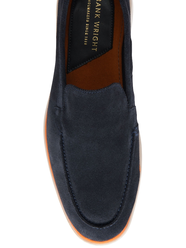 Frank Wright Blue Suede Slip-On Loafers - Image 4 of 4