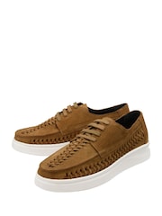 Frank Wright Camel Suede Suede Lace-Up Shoes - Image 2 of 4