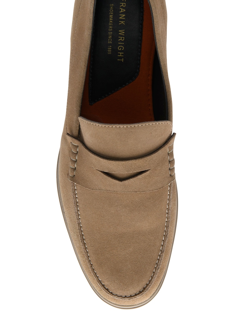 Καφετί - Frank Wright Suede Slip-On Penny Loafers - Εικόνα 4 από 4