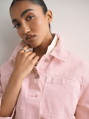 Pink Boxy Denim Jacket - Image 5 of 8