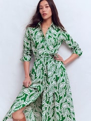 Zeleno - Boden Alexa Long Sleeve Midi Dress - Slika 1 od 5