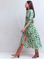 Zeleno - Boden Alexa Long Sleeve Midi Dress - Slika 2 od 5